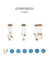 ANDROMEDA * LÁMPARA 8L- BASE REDONDO ORO - 8941+8938+8939+8940